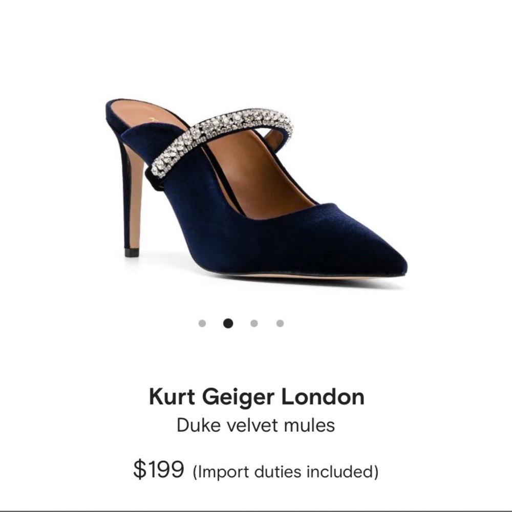 💎 Navy Velvet Embellished Mules
